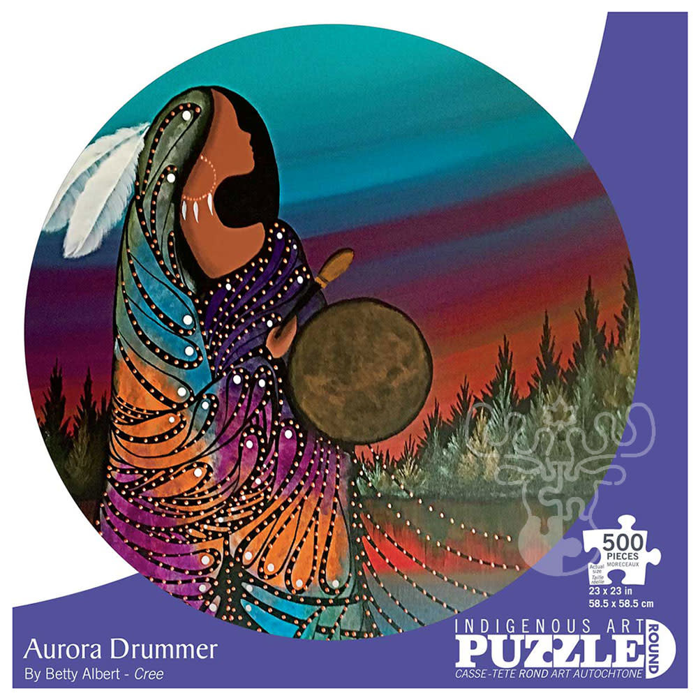 Indigenous Collection Aurora Drummer Round Puzzle 500pcs Puzzles Canada