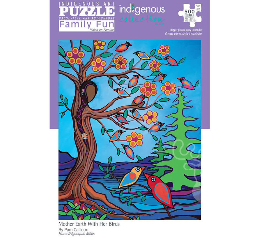 Indigenous Collection: Mother Earth With Her Birds Family Puzzle 500pcs