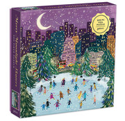 Galison Galison Joy Laforme Merry Moonlight Skaters Foil Puzzle 500pcs