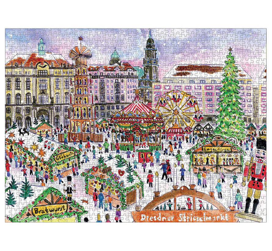 Galison Michael Storrings Christmas Market Puzzle 1000pcs