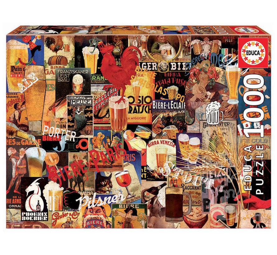 Educa Vintage Beer Collage Puzzle 1000pcs