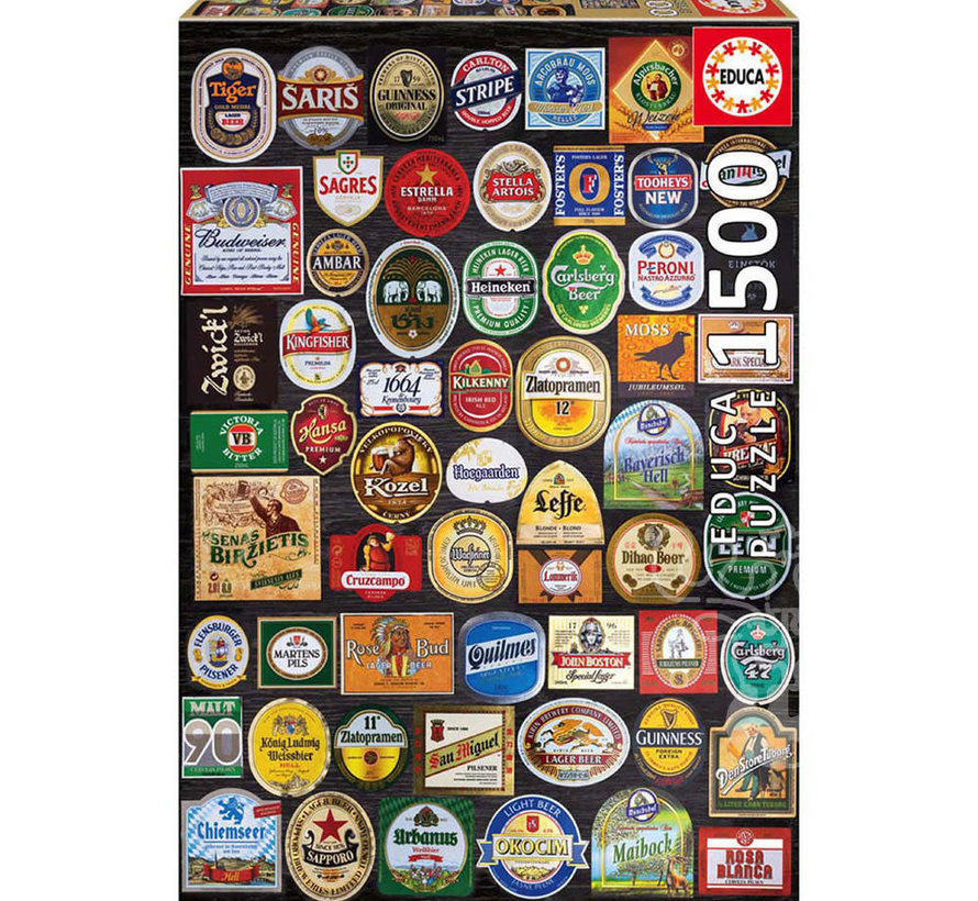 Educa Beer Labels Collage Puzzle 1500pcs