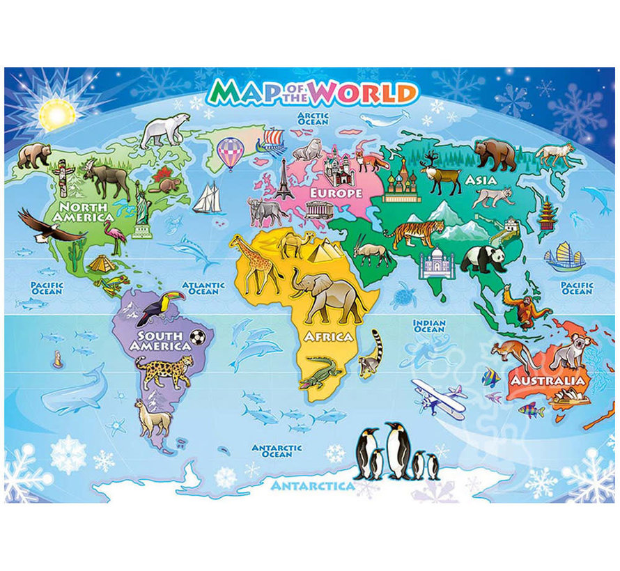 Cobble Hill World Map Tray Puzzle 35pcs