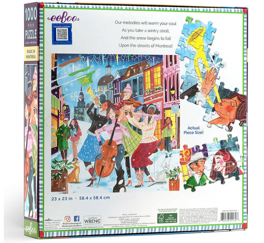 eeBoo Music in Montreal Puzzle 1000pcs