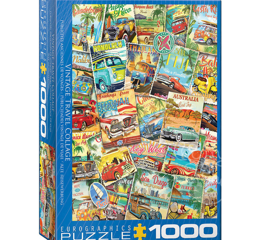 Eurographics Vintage: Vintage Travel Collage Puzzle 1000pcs