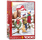 Eurographics Artist Label Treadwell: Christmas Pony Puzzle 1000pcs
