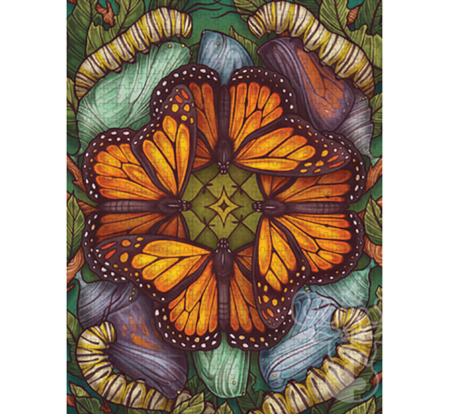 FINAL SALE Storey The Illustrated Bestiary: Monarch Butterfly Puzzle 750pcs
