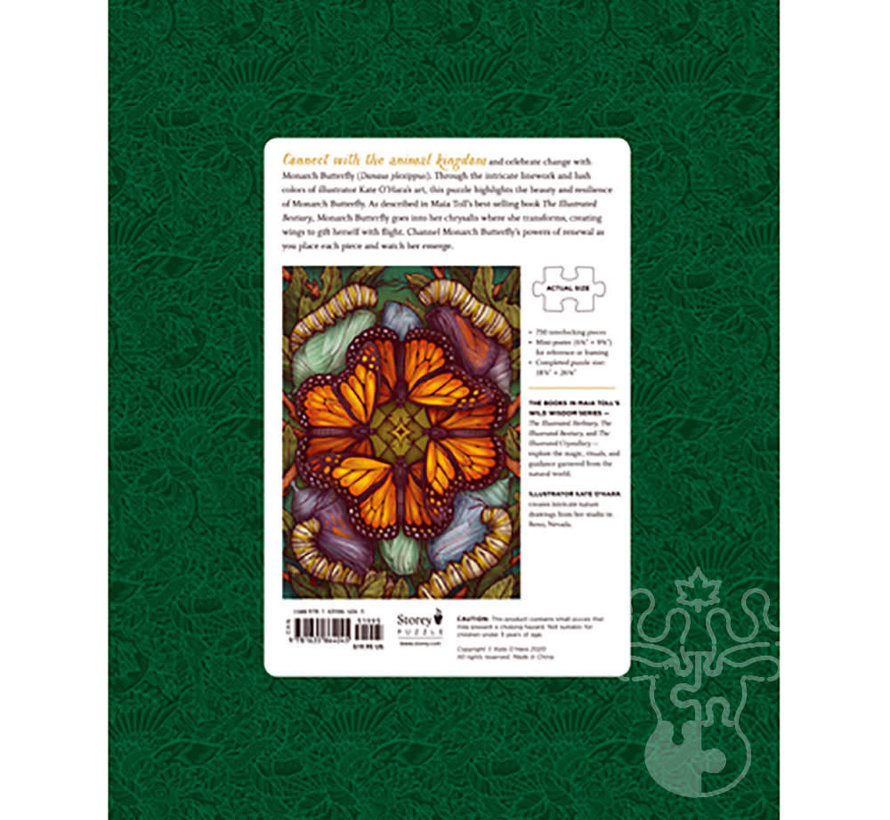 Storey The Illustrated Bestiary: Monarch Butterfly Puzzle 750pcs
