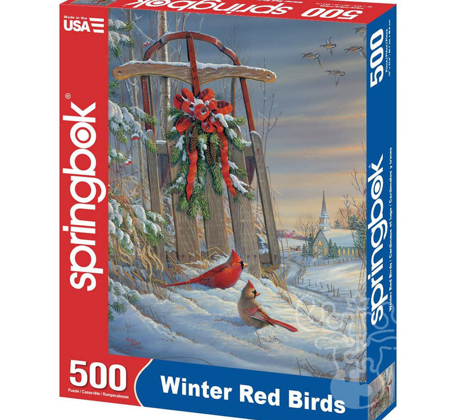 Springbok Winter Red Birds Puzzle 1000pcs