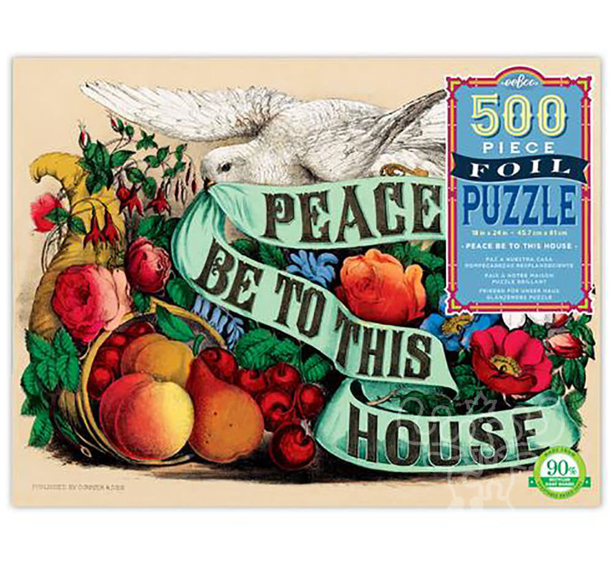 eeBoo Peace Be to This House Foil Puzzle 500pcs
