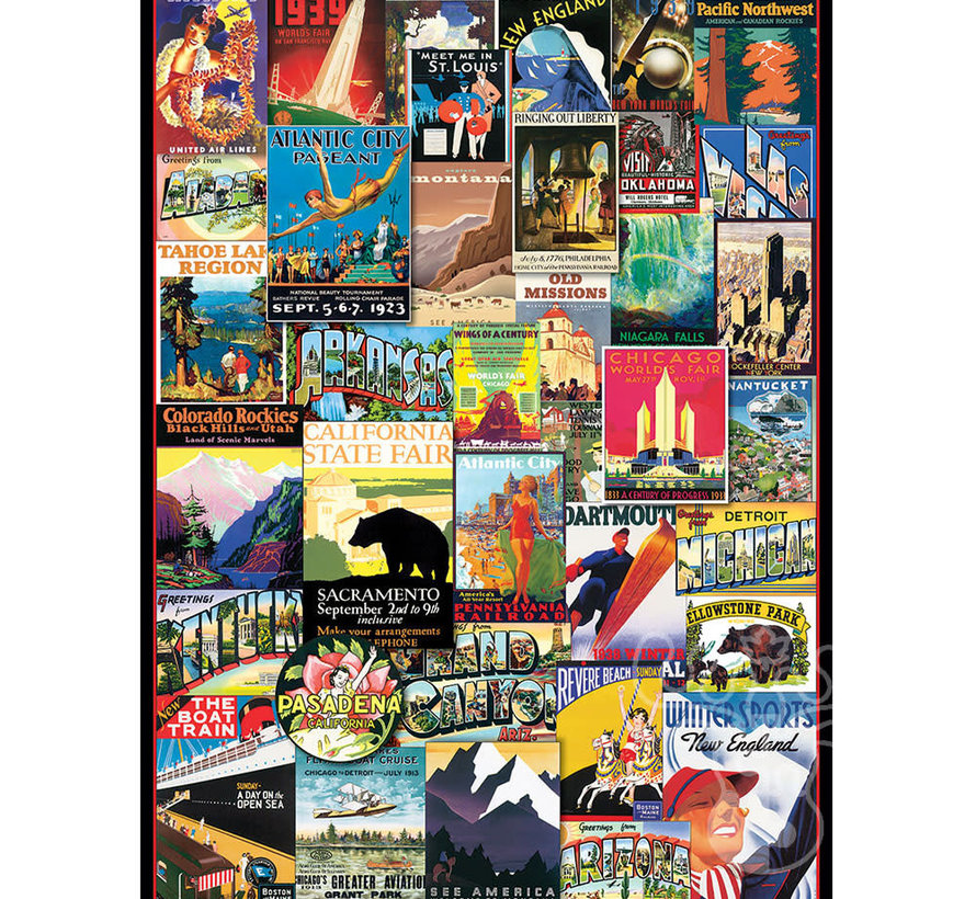 Eurographics Vintage: Travel USA Vintage Posters Puzzle 1000pcs
