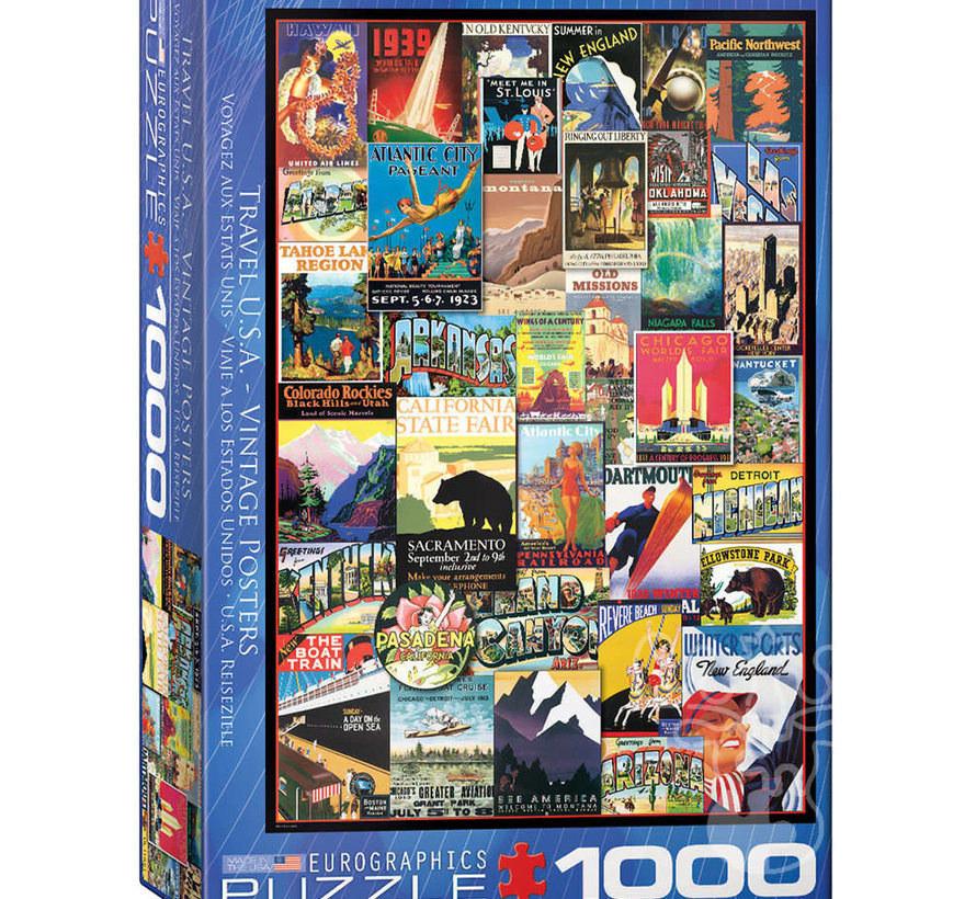 Eurographics Vintage: Travel USA Vintage Posters Puzzle 1000pcs