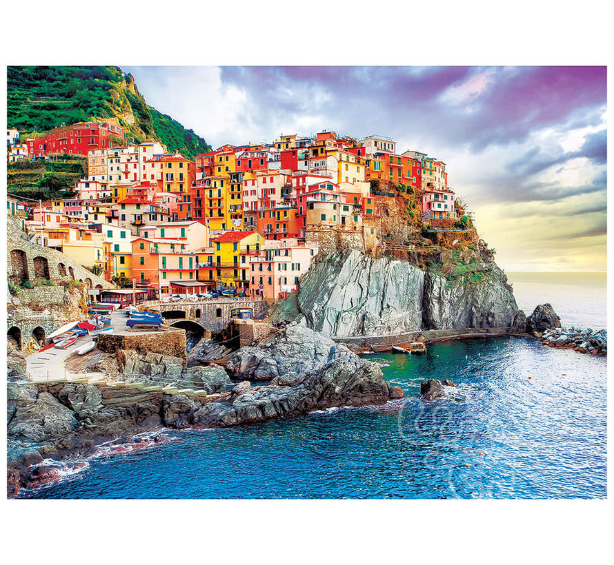 Eurographics HDR Photography: Mediterranean Oasis Manarola, Cinque Terre Italy Puzzle 1000pcs