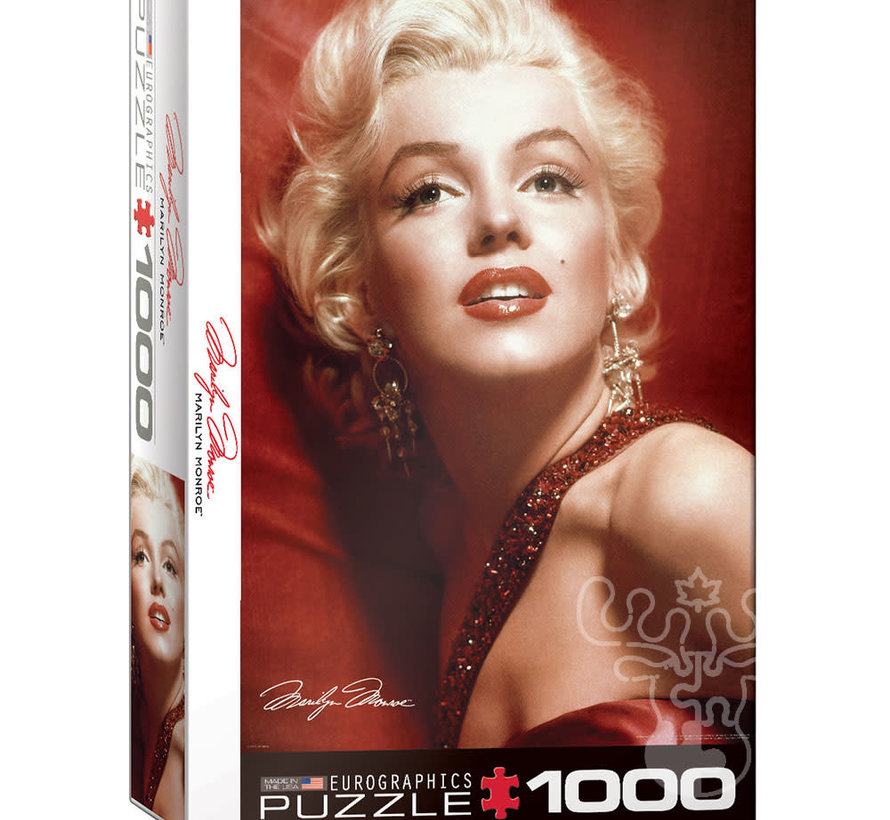 Eurographics Celebrity & Music: Marilyn Monroe Red Portrait Puzzle 1000pcs RETIRED
