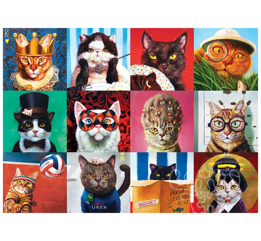 Eurographics Artist Label Heffernan: Funny Cats Puzzle 1000pcs