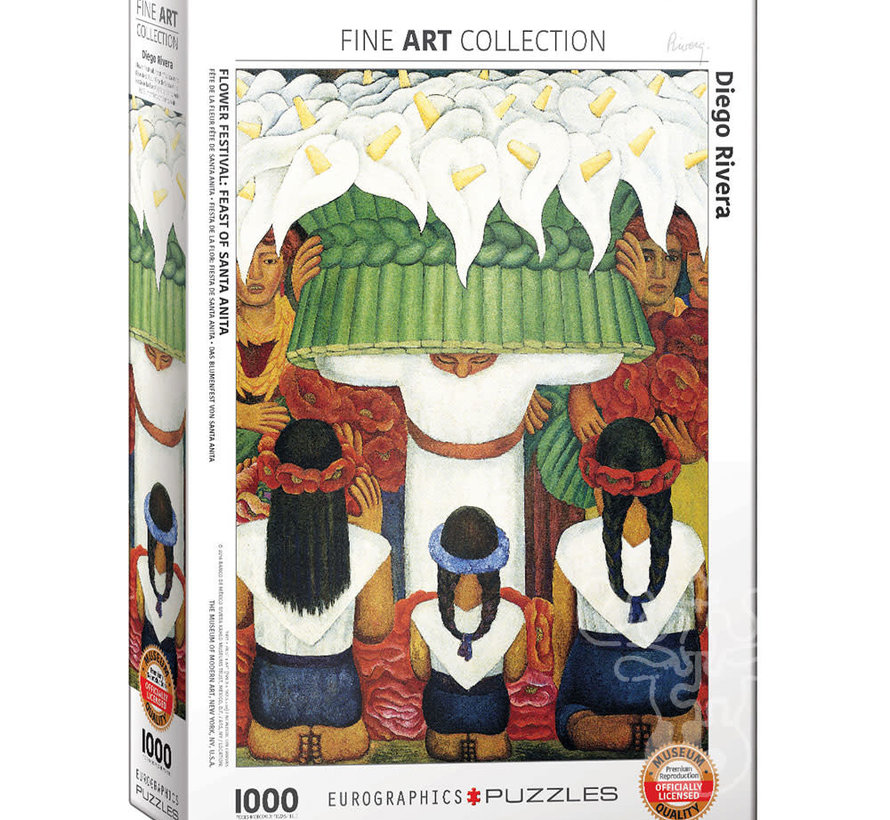 Eurographics Fine Art Rivera: Flower Festival Feast of Saint Anita Puzzle 1000pcs