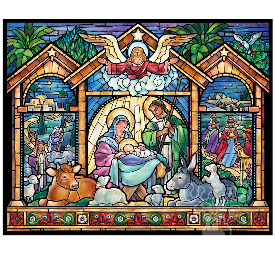 Vermont Christmas Co. Stained Glass Nativity Puzzle 1000pcs