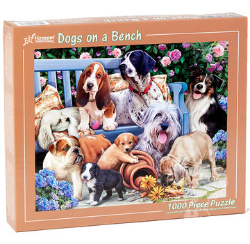Vermont Christmas Company Vermont Christmas Co. Dogs on a Bench Puzzle 1000pcs