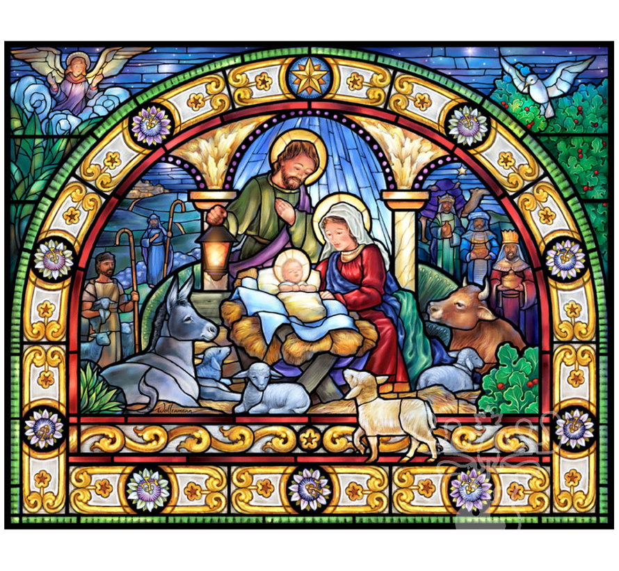 Vermont Christmas Co. Stained Glass Holy Night Puzzle 1000pcs