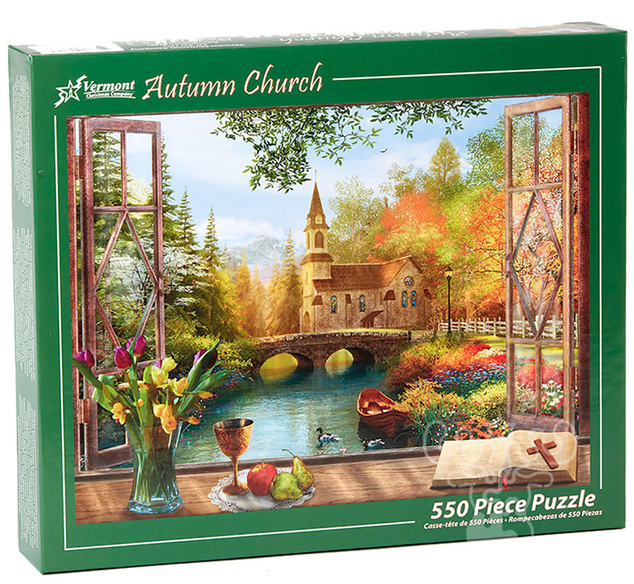 Vermont Christmas Co. Autumn Church Puzzle 550pcs