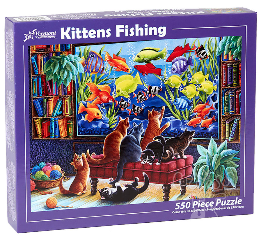 Vermont Christmas Co. Kittens Fishing Puzzle 550pcs