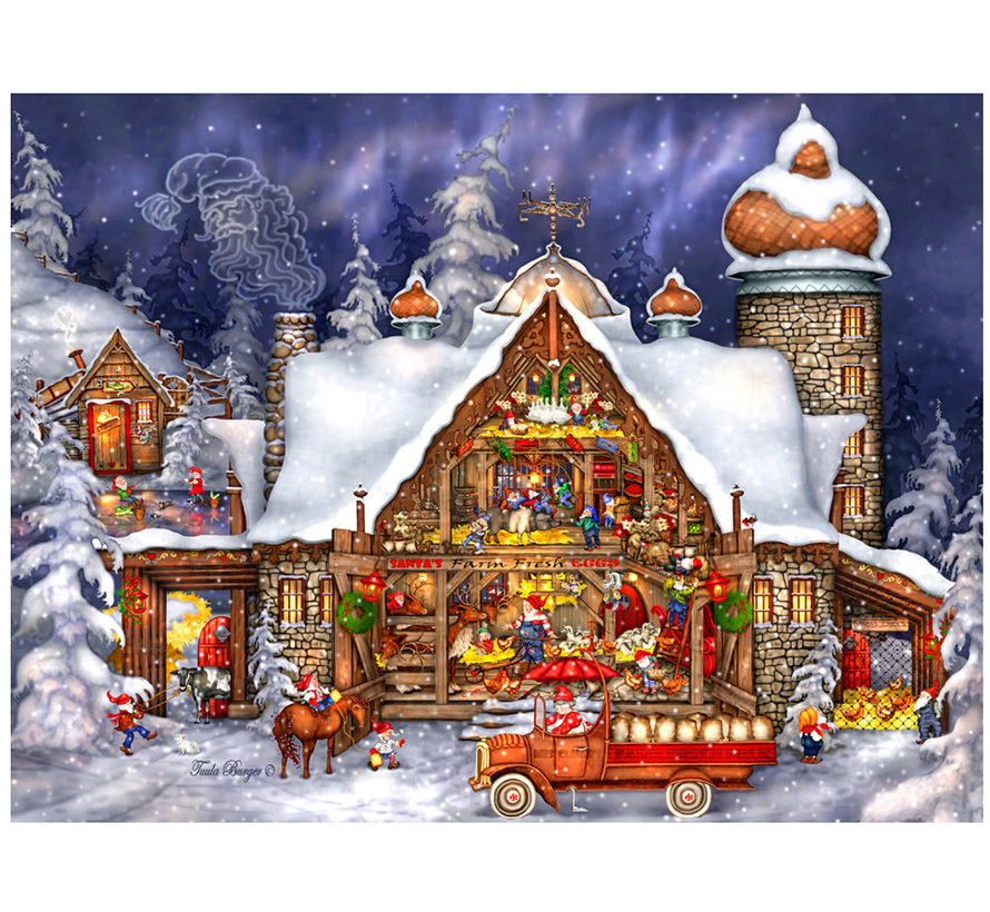 Vermont Christmas Co. Santa's Barn Puzzle 550pcs