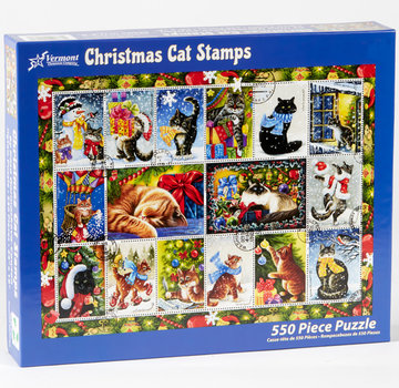 Vermont Christmas Company Vermont Christmas Co. Christmas Cat Stamp Puzzle 550pcs