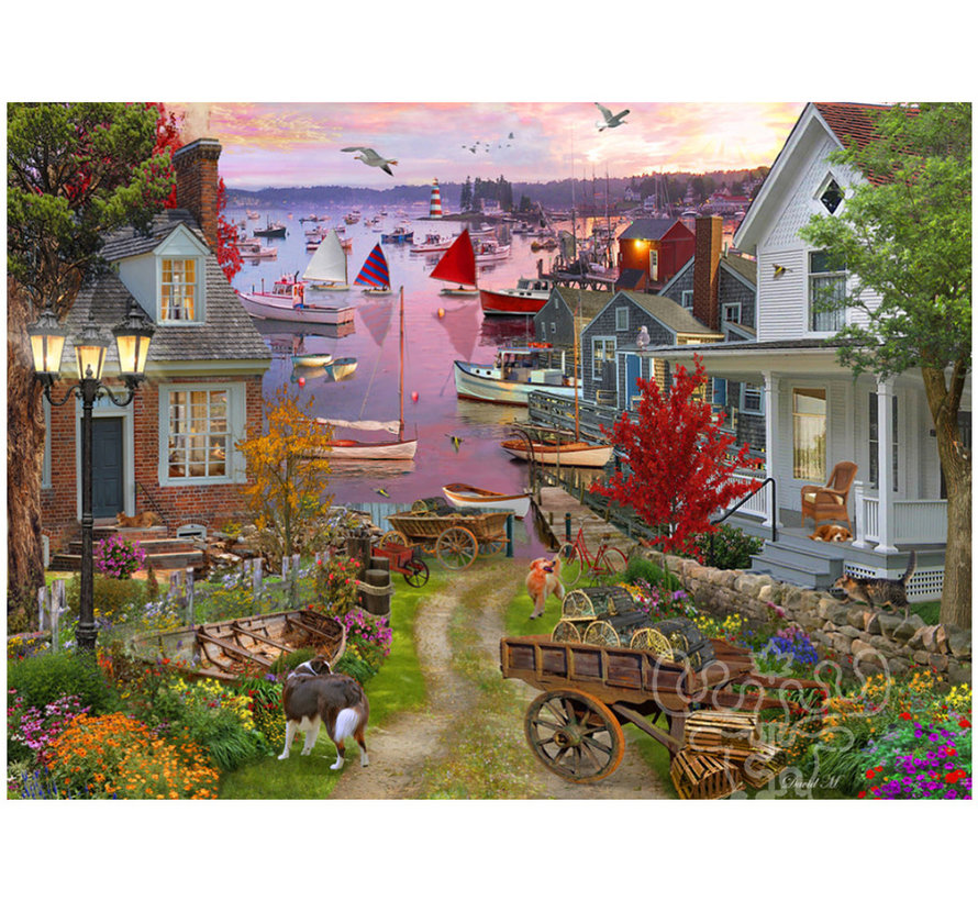 Vermont Christmas Co. Evening in the Harbour Puzzle 1000pcs
