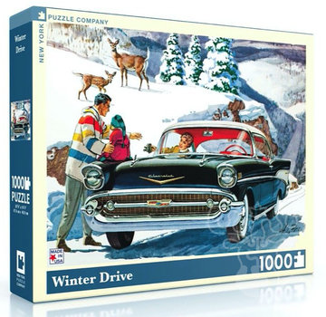 New York Puzzle Company New York Puzzle Co. General Motors: Winter Drive Puzzle 1000pcs
