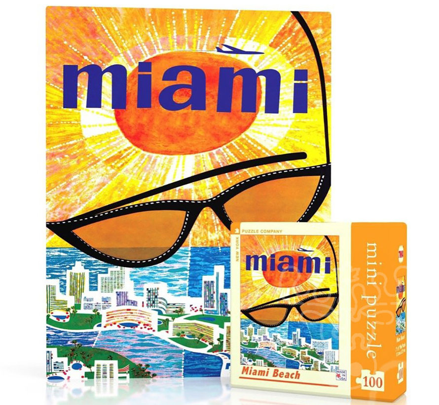 New York Puzzle Co. American Airlines: Miami Beach Mini Puzzle 100pcs
