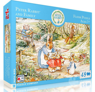 New York Puzzle Company New York Puzzle Co. Peter Rabbit: Peter Rabbit and Family Floor Puzzle 48pcs