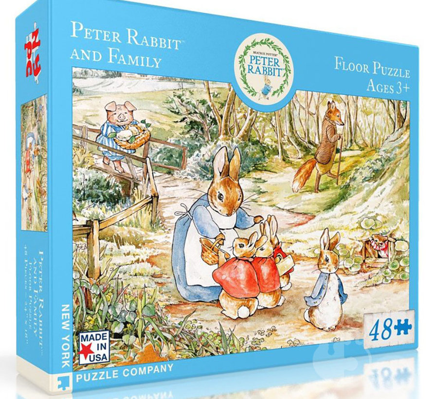 New York Puzzle Co. Peter Rabbit: Peter Rabbit and Family Floor Puzzle 48pcs