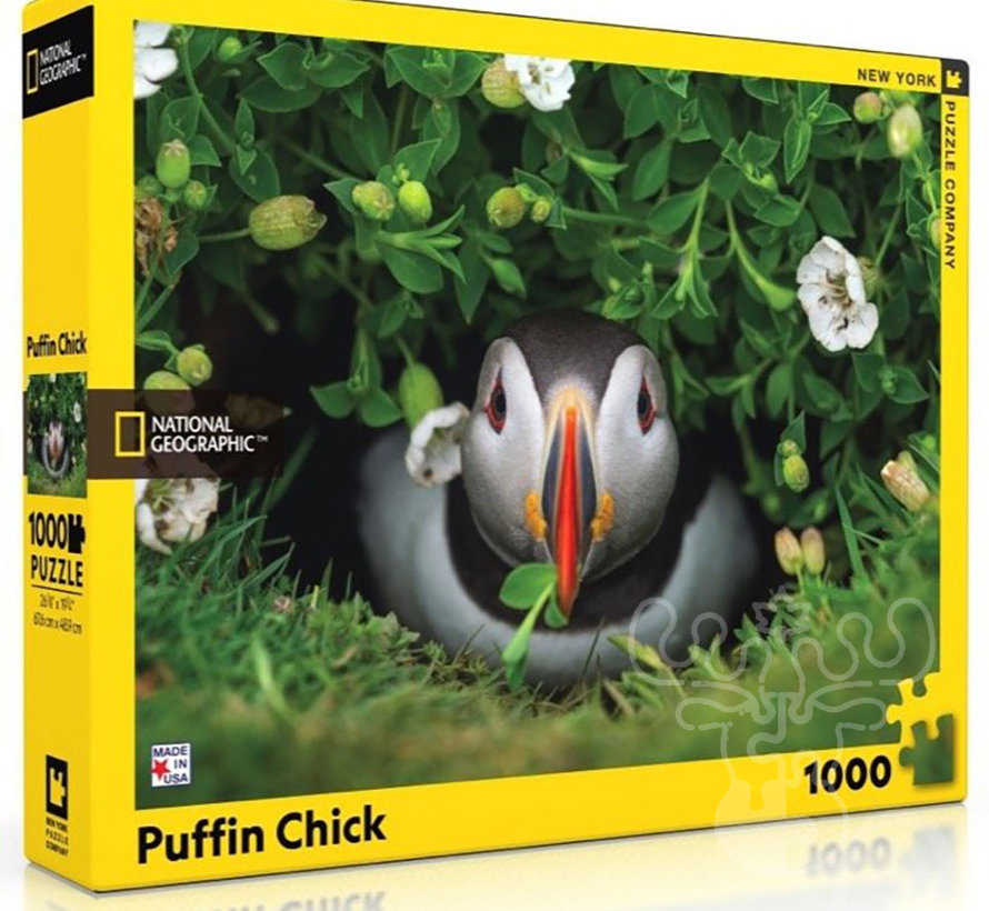 FINAL SALE New York Puzzle Co. National Geographic: Puffin Chick Puzzle 1000pcs