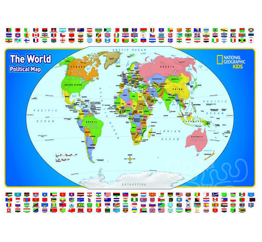 New York Puzzle Co. National Geographic: The World and Its Flags Puzzle 300pcs*