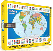 New York Puzzle Company New York Puzzle Co. National Geographic: The World and Its Flags Puzzle 300pcs*