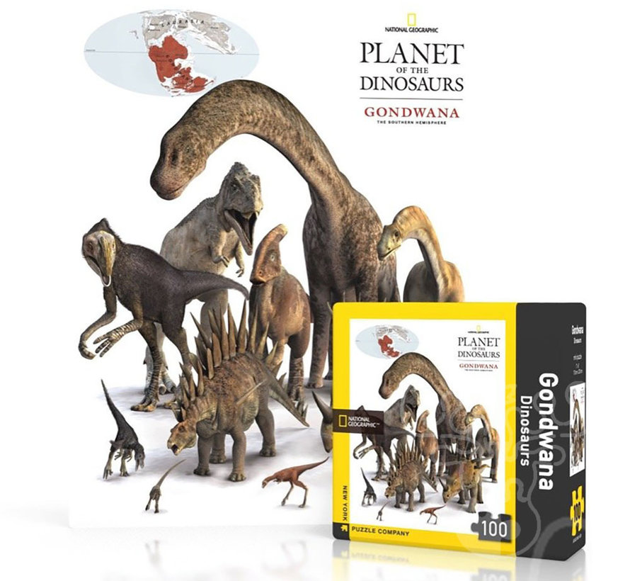 New York Puzzle Co. National Geographic: Gondwana Dinosaurs Mini Puzzle 100pcs