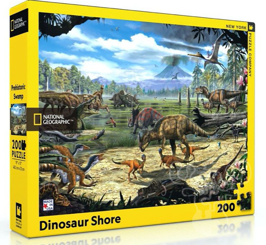 New York Puzzle Co. National Geographic: Dinosaur Shore Puzzle 200pcs