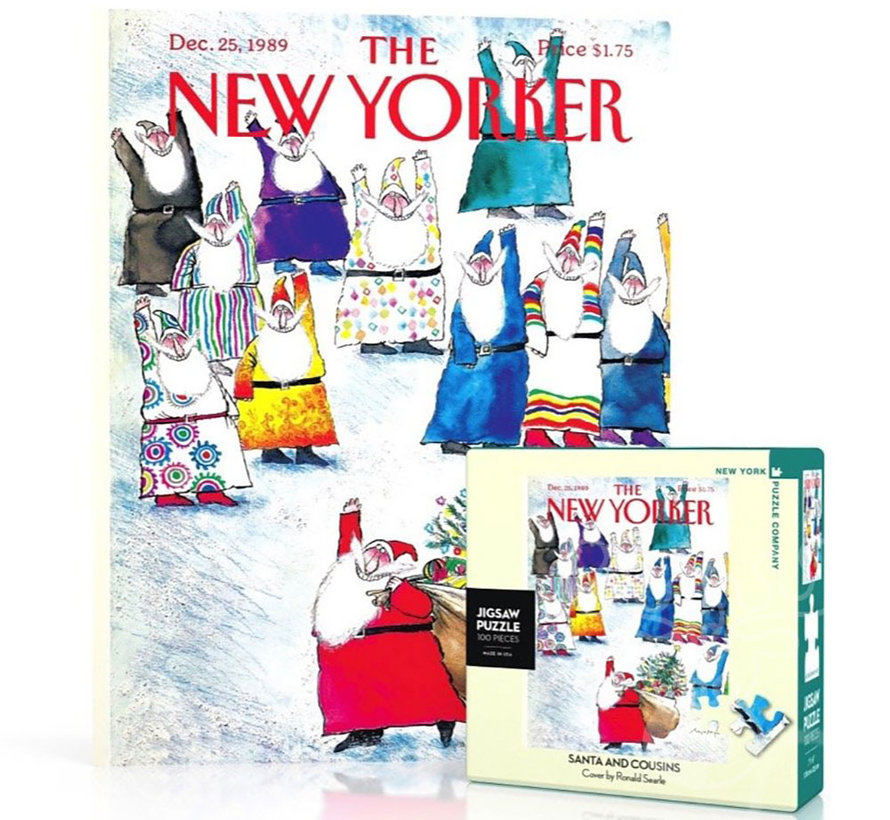 New York Puzzle Co. The New Yorker: Santa and Cousins Mini Puzzle 100pcs *