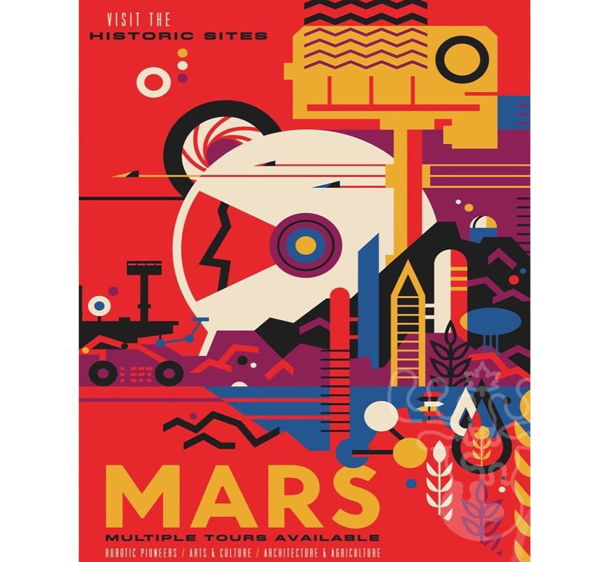 New York Puzzle Co. Visions: Visit Mars Puzzle 1000pcs