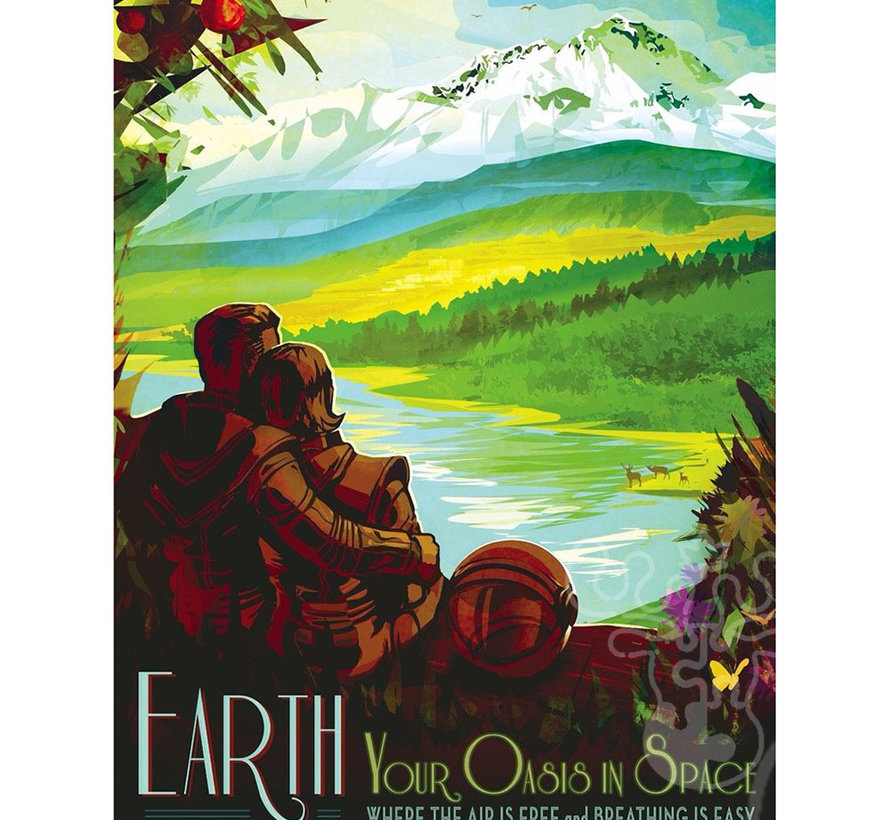 New York Puzzle Co. Visions: Earth Your Oasis in Space Puzzle 1000pcs