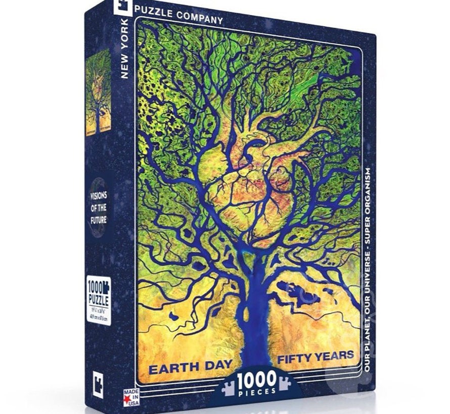 New York Puzzle Co. Visions: Super Organism Earth Day Fifty Years Puzzle 1000pcs