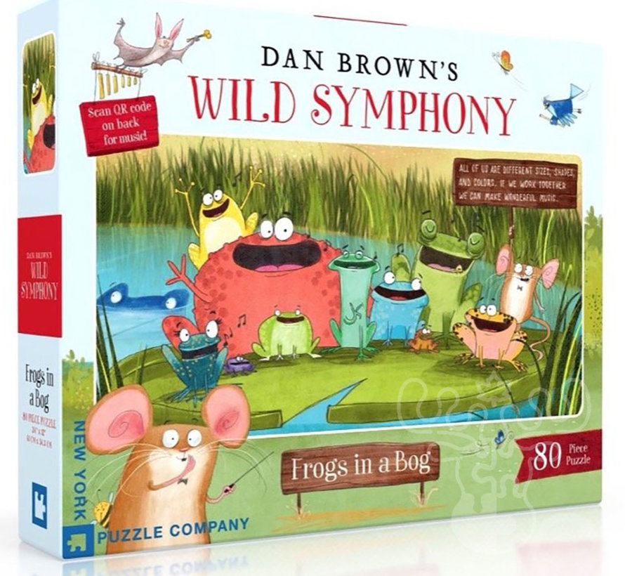 New York Puzzle Co. Wild Symphony: Frogs in a Bog Puzzle 80pcs