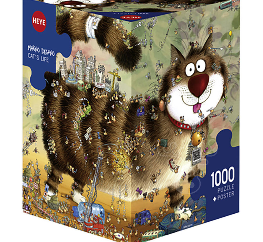 Heye Cat's Life Puzzle 1000pcs Triangle Box RETIRED