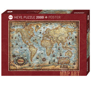 Heye Heye Map Art The World Puzzle 2000pcs