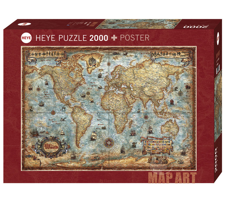 Heye Map Art The World Puzzle 2000pcs