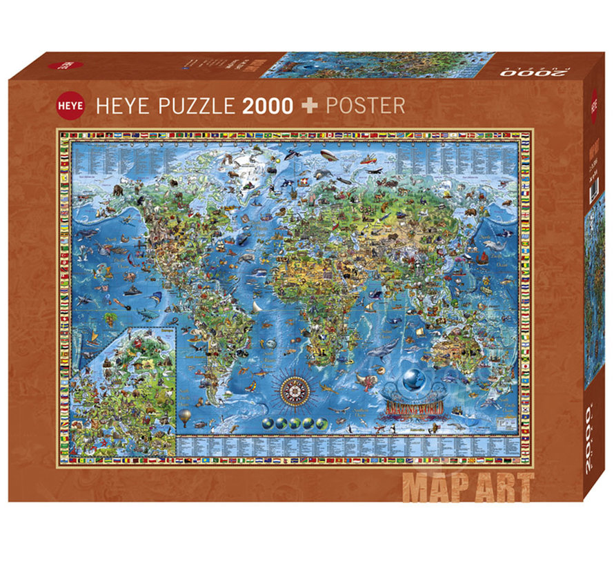 Heye Map Art Amazing World Puzzle 2000pcs