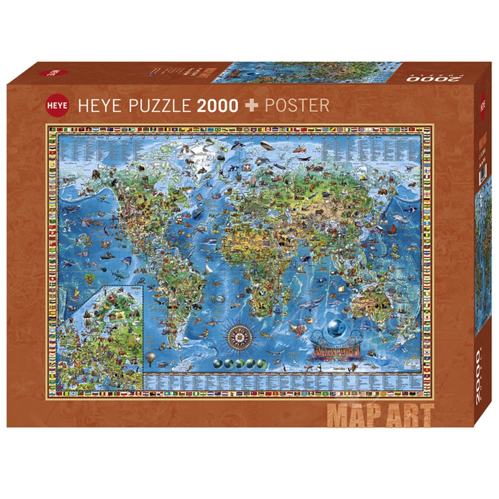 Heye Map Art Amazing World Puzzle 2000pcs - Puzzles Canada