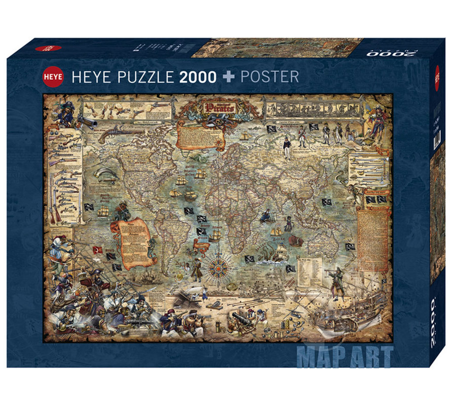Heye Map Art Pirate World Puzzle 2000pcs