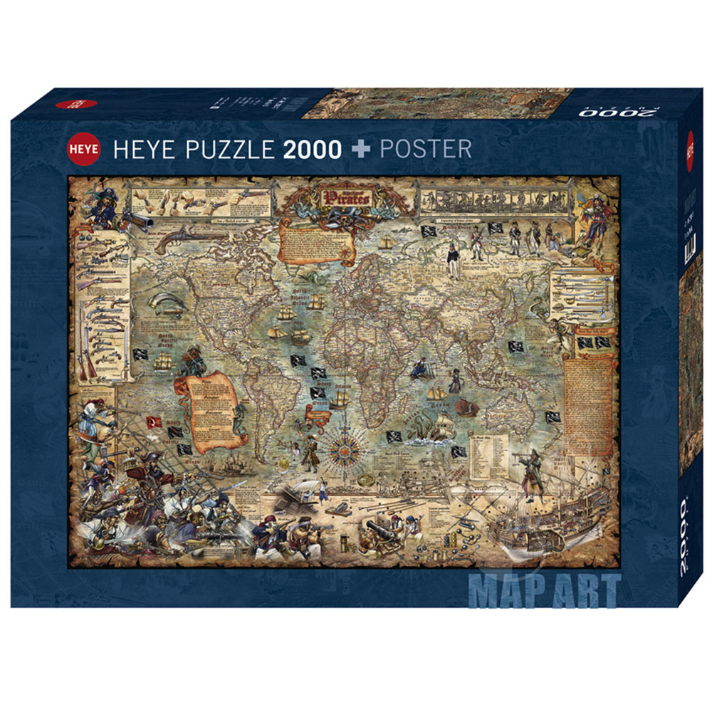 Heye Map Art Pirate World Puzzle 2000pcs - Puzzles Canada
