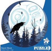 Canadian Art Prints FINAL SALE Indigenous Collection: Raven Moon Round Puzzle 500pcs